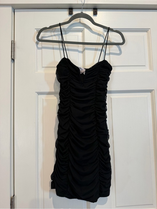Princess Polly Dresses & Skirts - Princess Polly Black Ruched Mini Ruched Dress